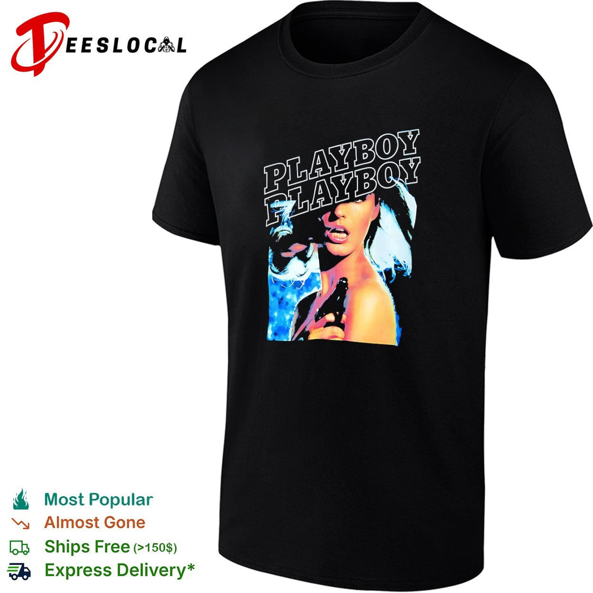 Playboy Pamela Anderson Gun shirt Unisex