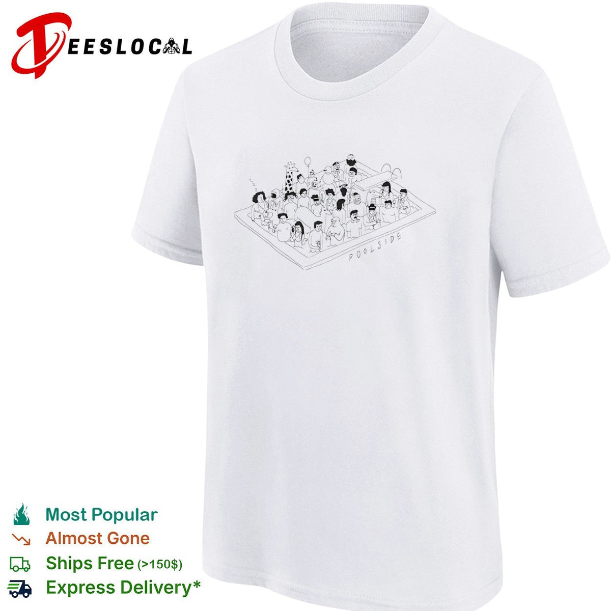 Poolside human and animal shirt Unisex