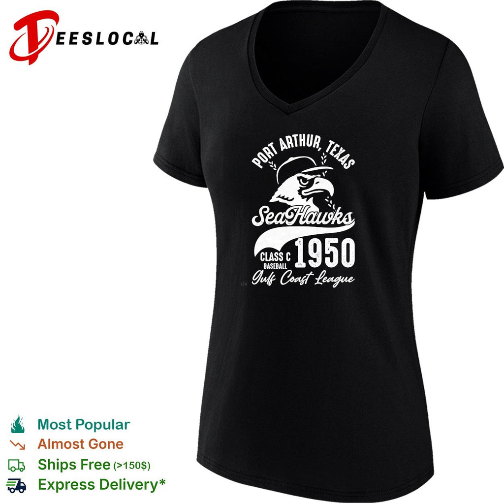 Port Arthur Texas SeaHawks 1950 Class C Baseball Gulf Coast League eagle mascot vintage shirt
