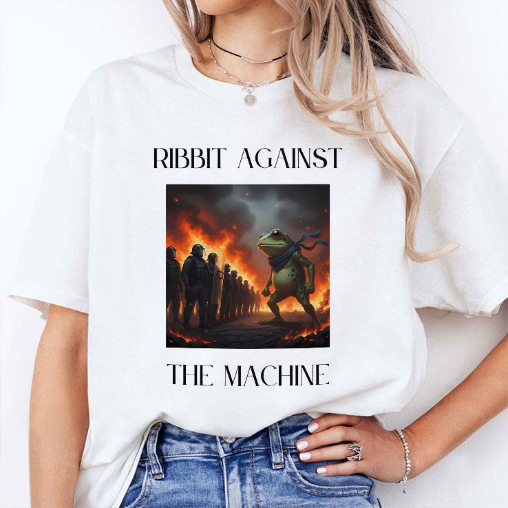 Portland Frog Protest Ribbit Against The Machine Shirt Unisex