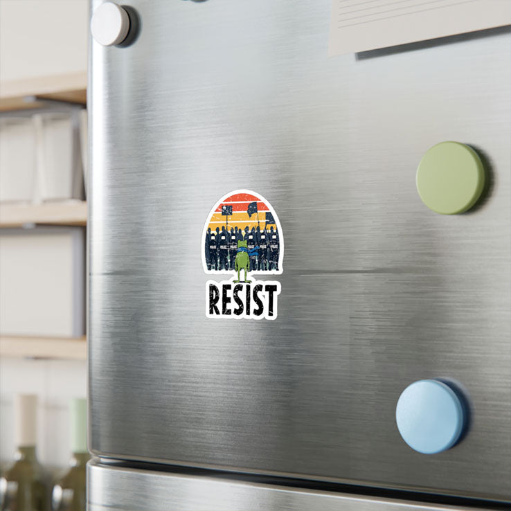 Portland Frog Protester Resist Sticker Unisex