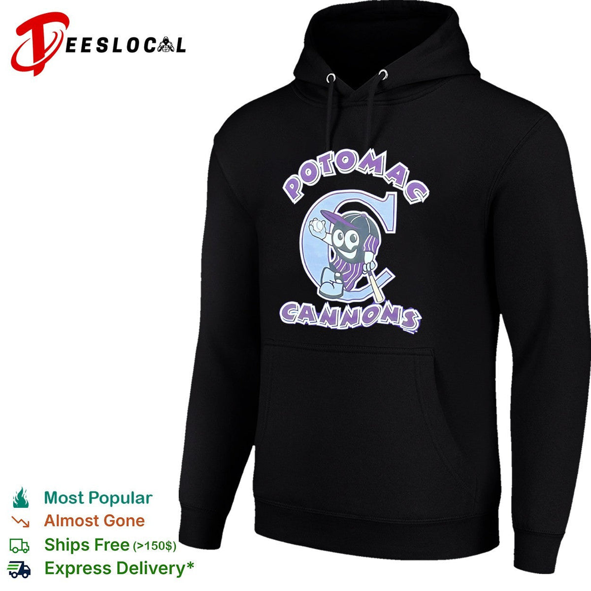 Potomac Cannons Baseball Minor League Team Logo Mascot Character shirt Unisex