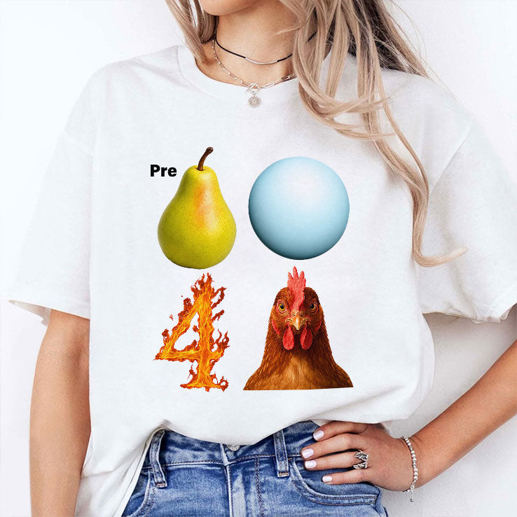 Pre Pear Blue Planet Fire Four Chicken Parody T Shirt Unisex