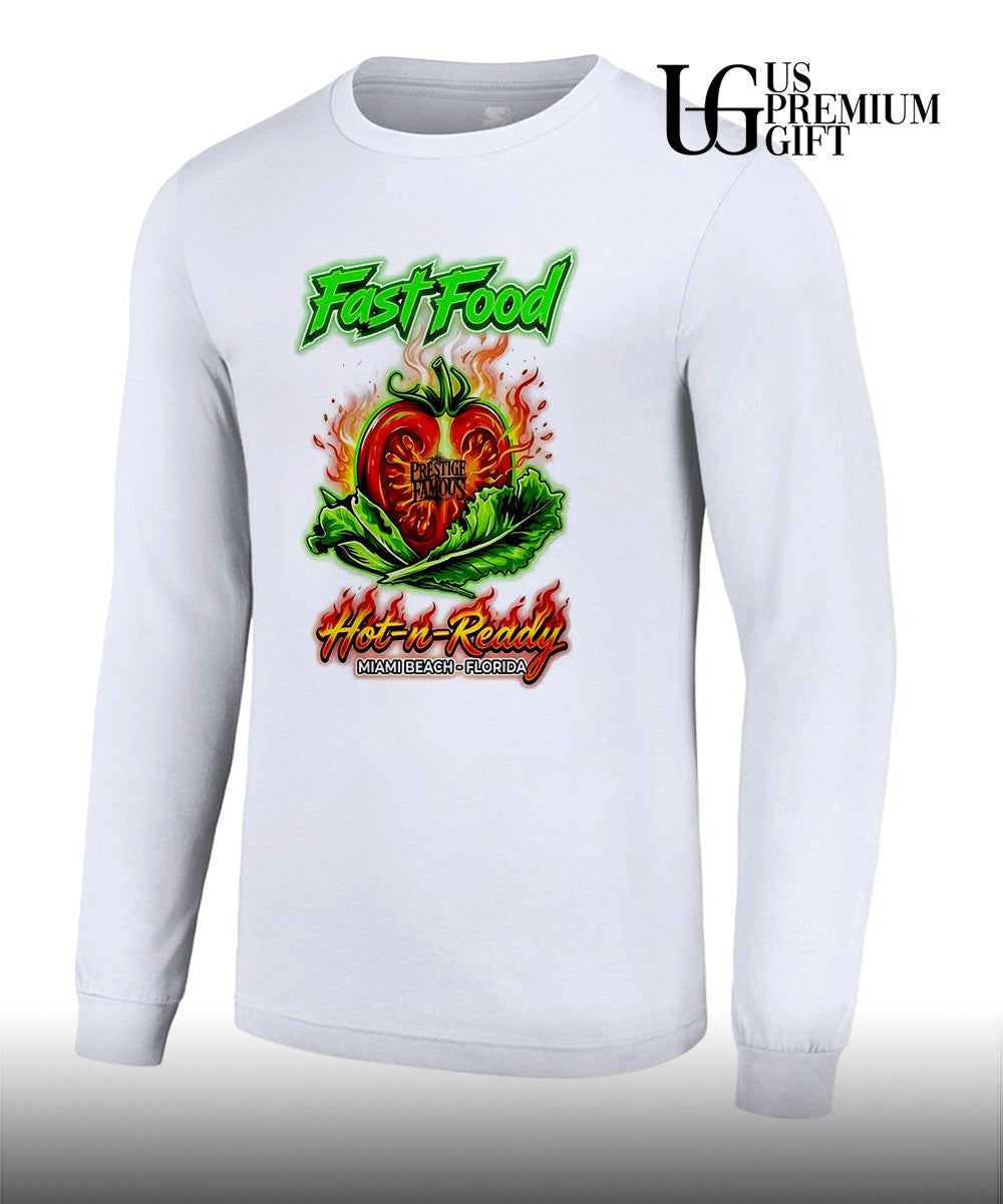 Prestige Famous Fast Food Hot n Ready Miami Beach Florida tomato lettuce shirt Unisex