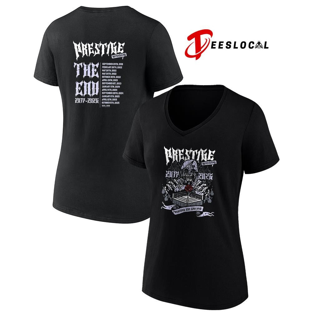 Prestige Wrestling 2017 2026 Roseland The end dates schedule graphic shirt Unisex