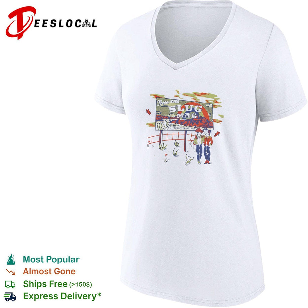 Pride 2026 Slug Mag Protect Trans Lives Desert Cowboy Illustration shirt Unisex