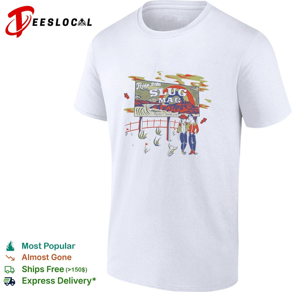 Pride 2026 Slug Mag protect trans lives desert cowboy rodeo Western culture shirt Unisex