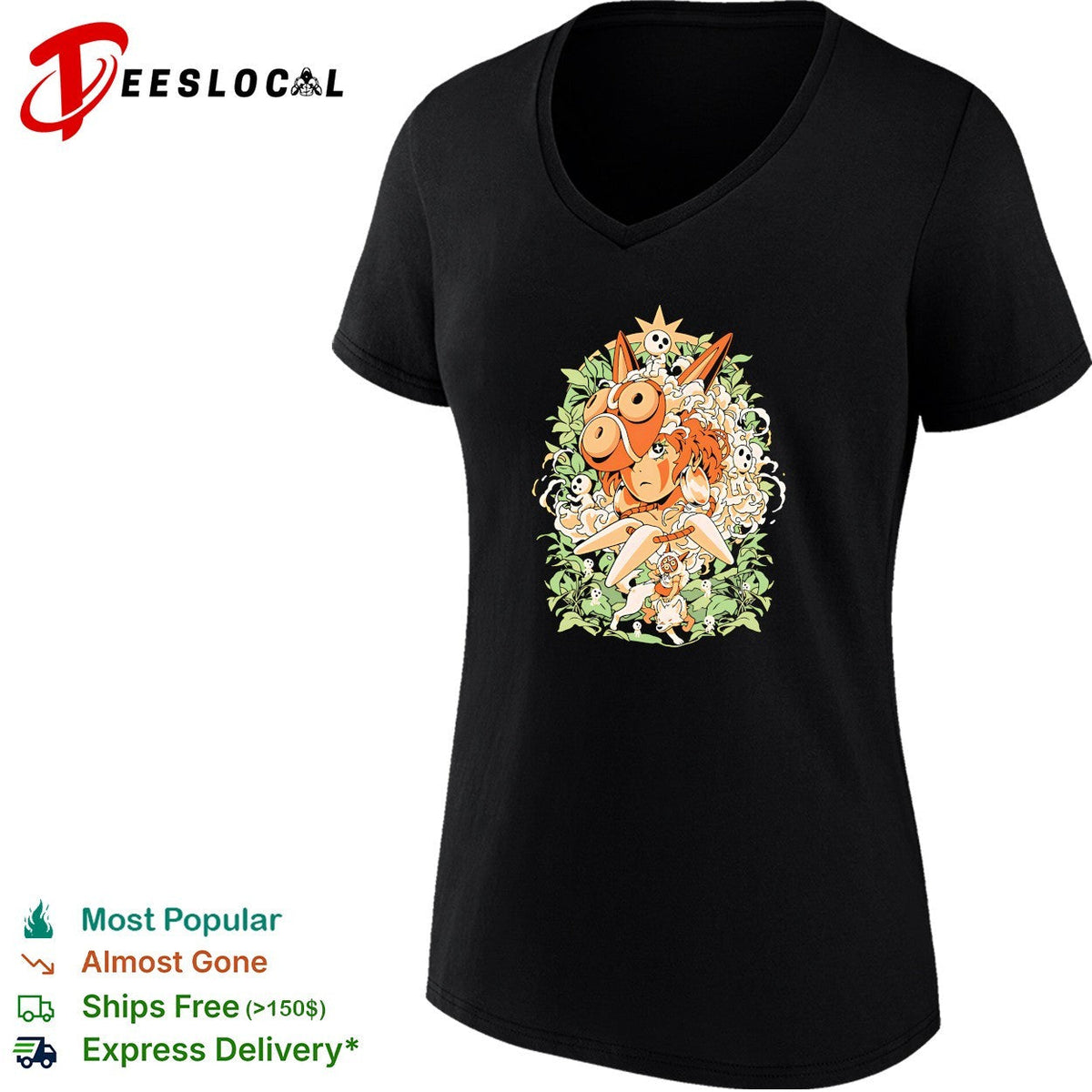 Princess Mononoke San and Moro Studio Ghibli Forest Spirit Hayao Miyazaki shirt Unisex