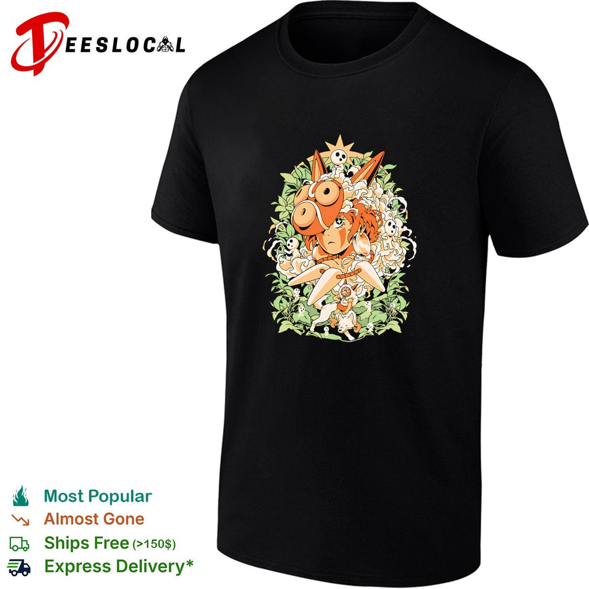 Princess Mononoke San and Moro Studio Ghibli Forest Spirit Hayao Miyazaki shirt Unisex