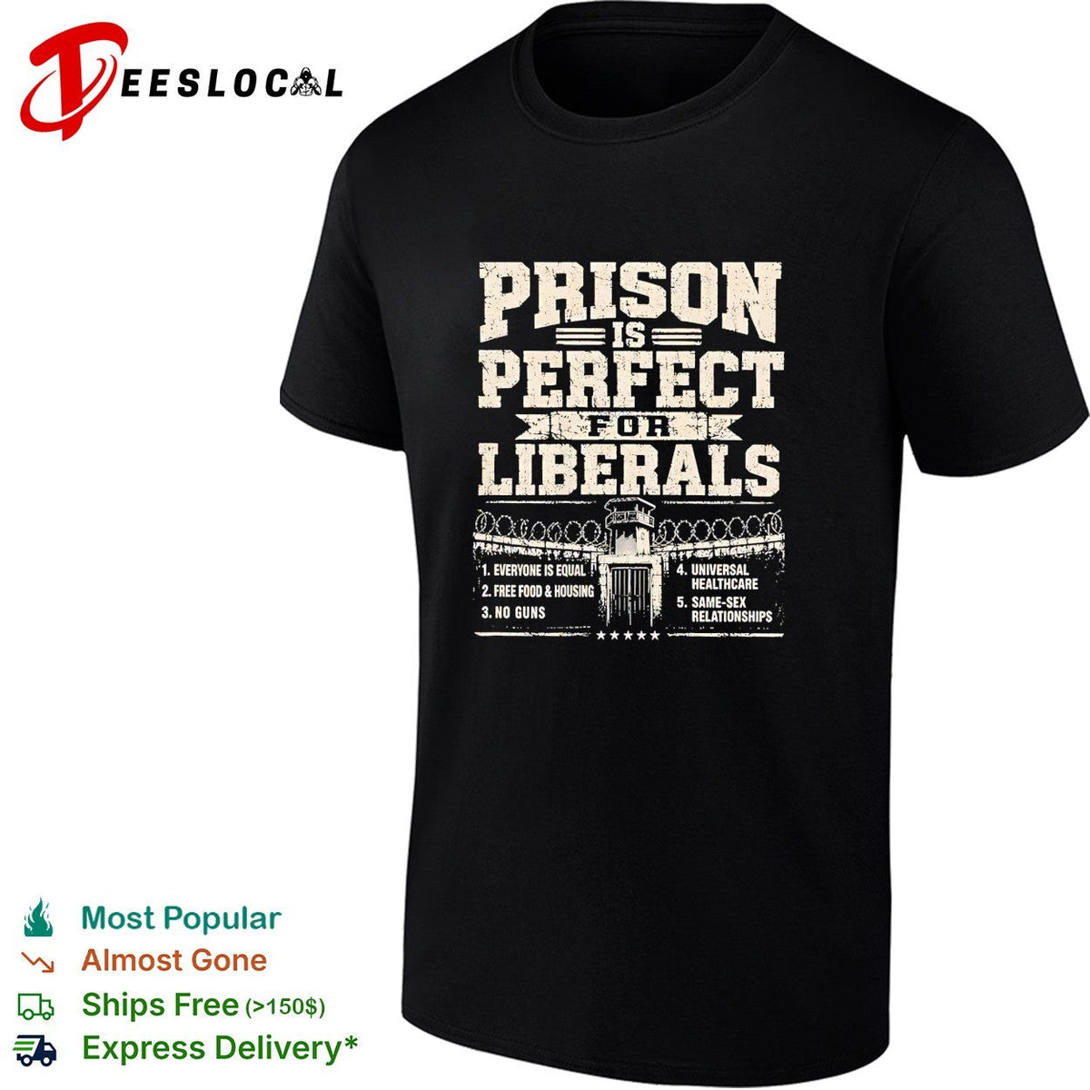 Prison is perfect bold political statement list humor shirt Unisex