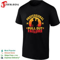 Professional pull out failure dad and toddler silhouette retro sunset humor shirt Unisex