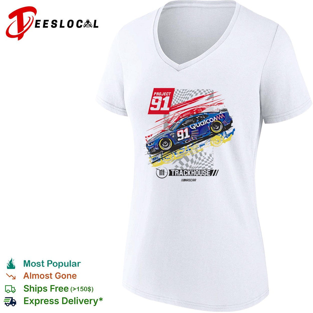 Project 91 Trackhouse Racing Qualcomm Nascar Chevrolet Camaro number 91 race shirt Unisex