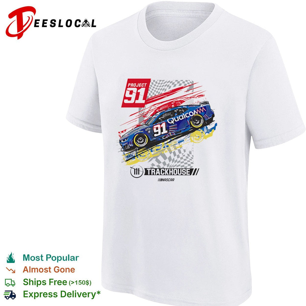 Project 91 Trackhouse Racing Qualcomm Nascar Chevrolet Camaro number 91 race shirt Unisex