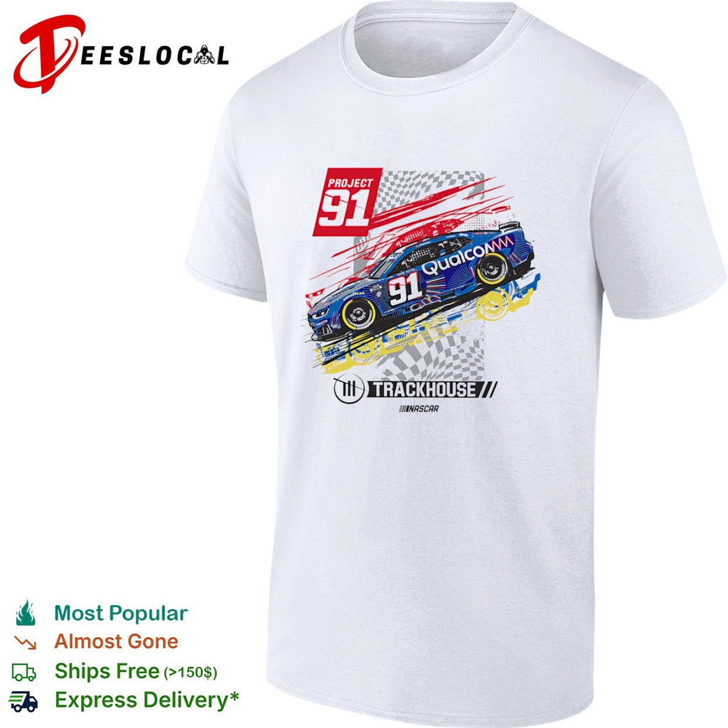 Project 91 Trackhouse Racing Qualcomm Nascar Chevrolet Camaro number 91 race shirt Unisex