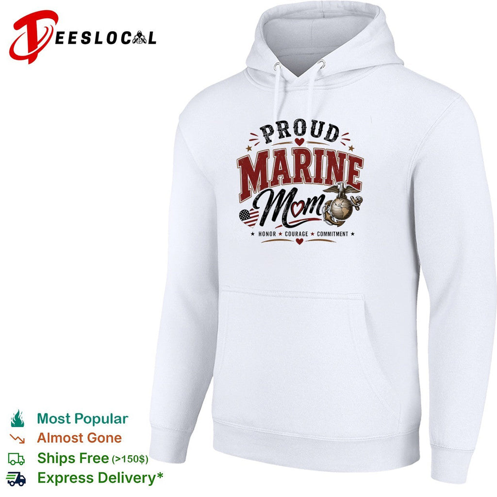 Proud Marine Mom honor courage commitment eagle emblem patriotic art shirt Unisex