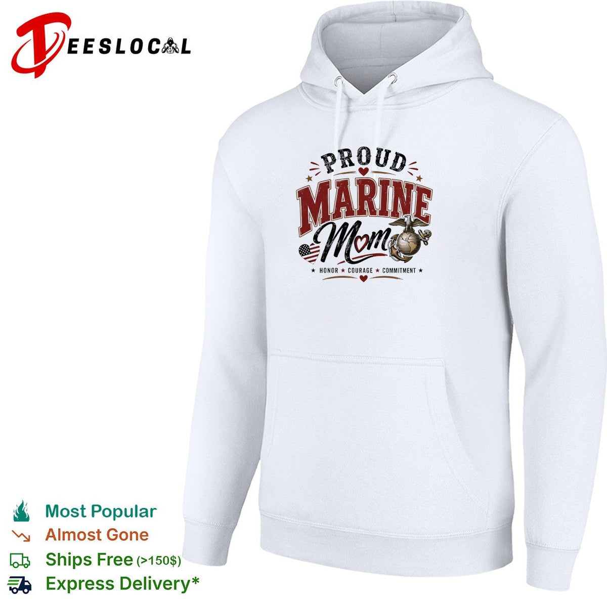 Proud Marine Mom honor courage commitment eagle emblem patriotic version two art shirt Unisex