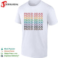 Proud Ozian rainbow multicolor repeated bold text LGBTQ Wizard of Oz fan shirt Unisex