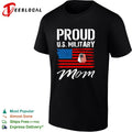 Proud US Military Mom USA flag dog tags distressed patriotic art shirt Unisex