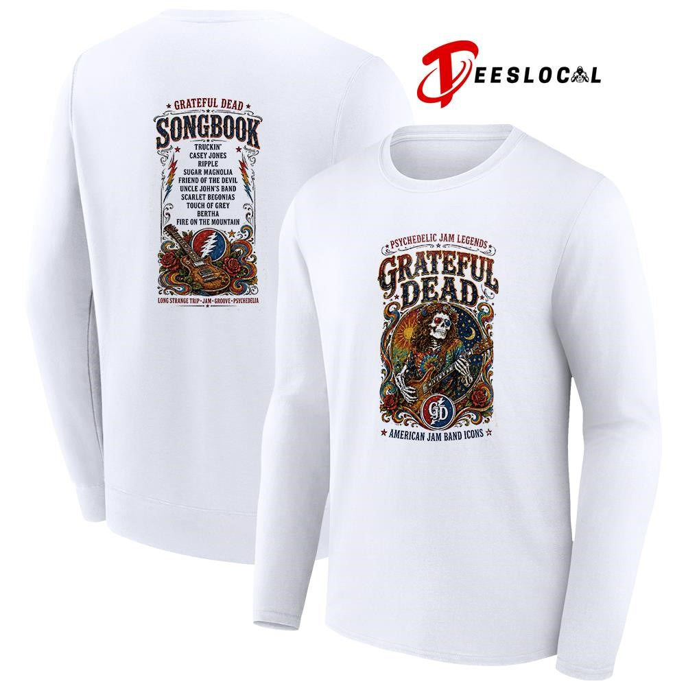 Psychedelic Jam legends Grateful Dead Americon Jam band icons skeleton shirt Unisex