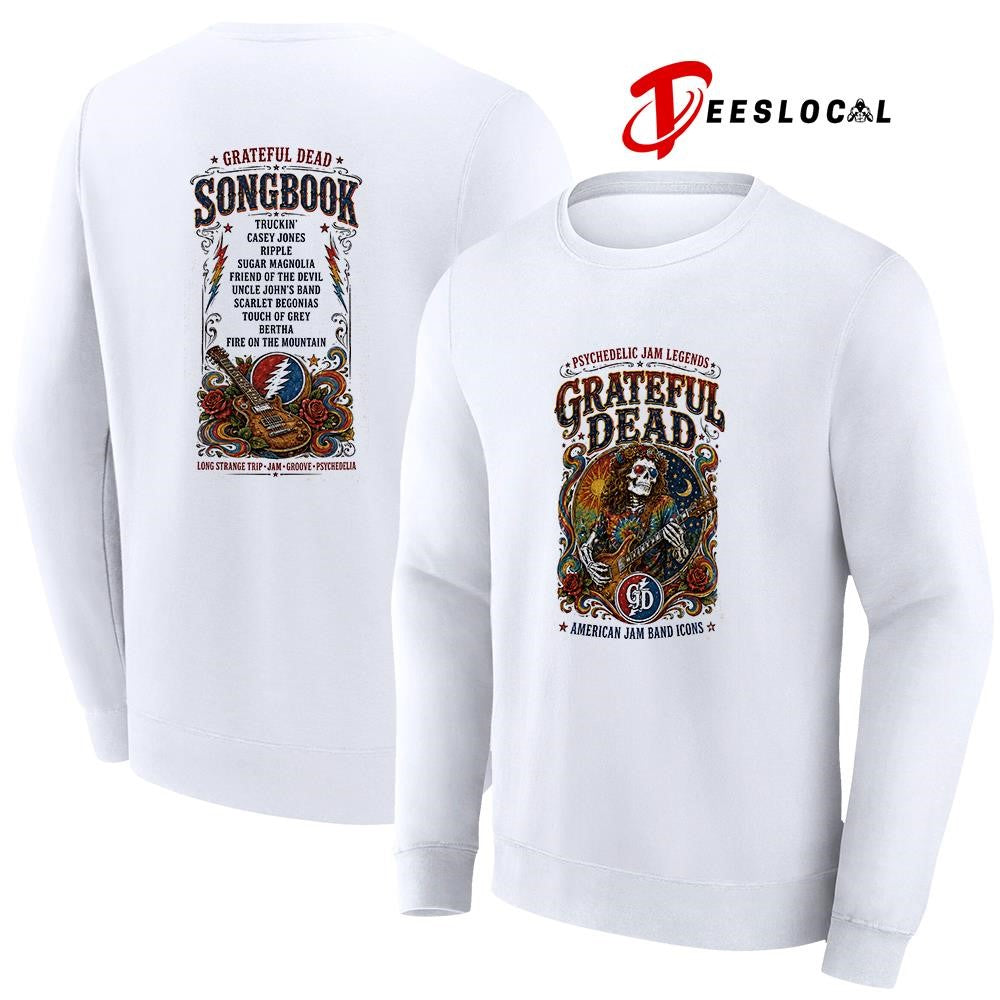 Psychedelic Jam legends Grateful Dead Americon Jam band icons skeleton shirt Unisex