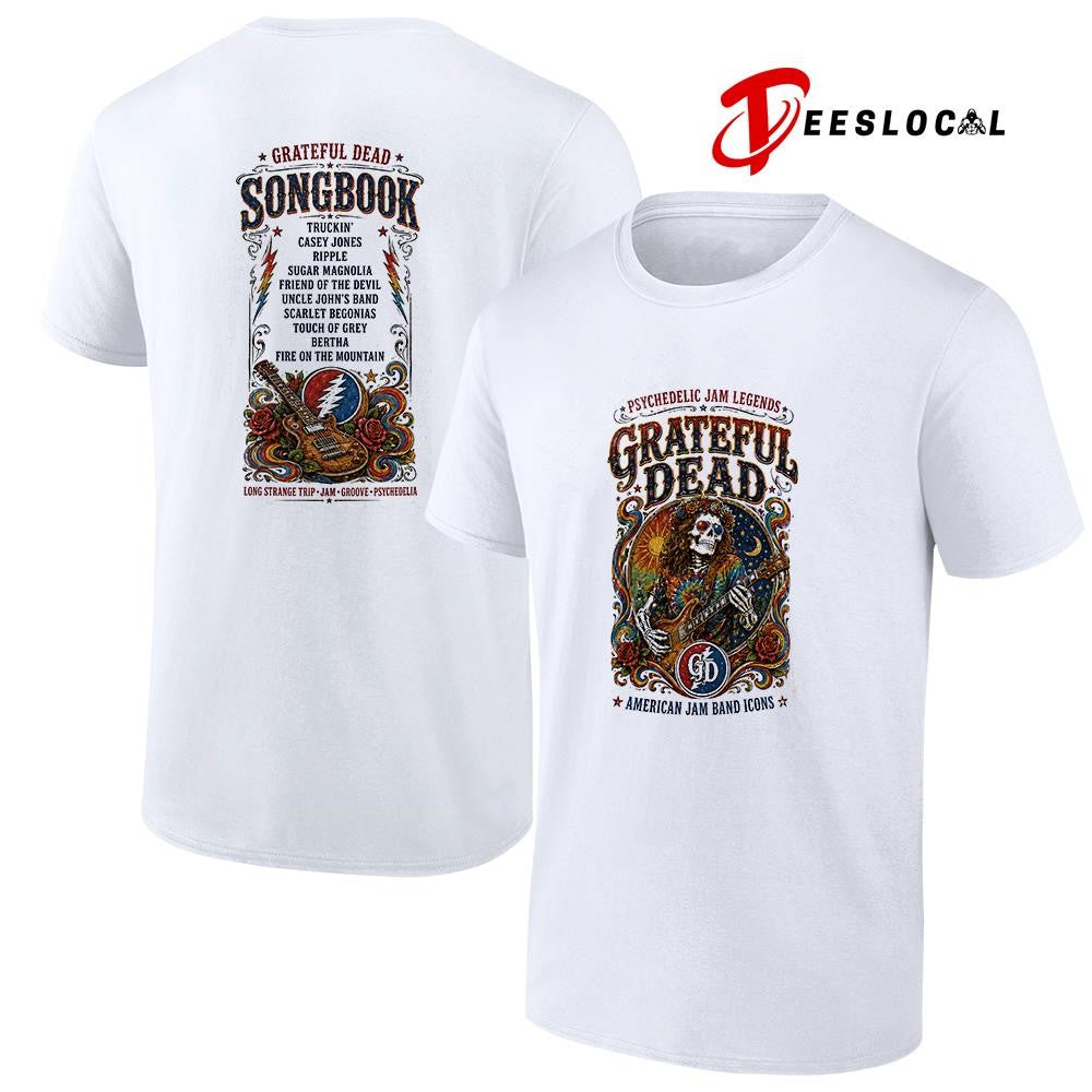 Psychedelic Jam legends Grateful Dead Americon Jam band icons skeleton shirt Unisex