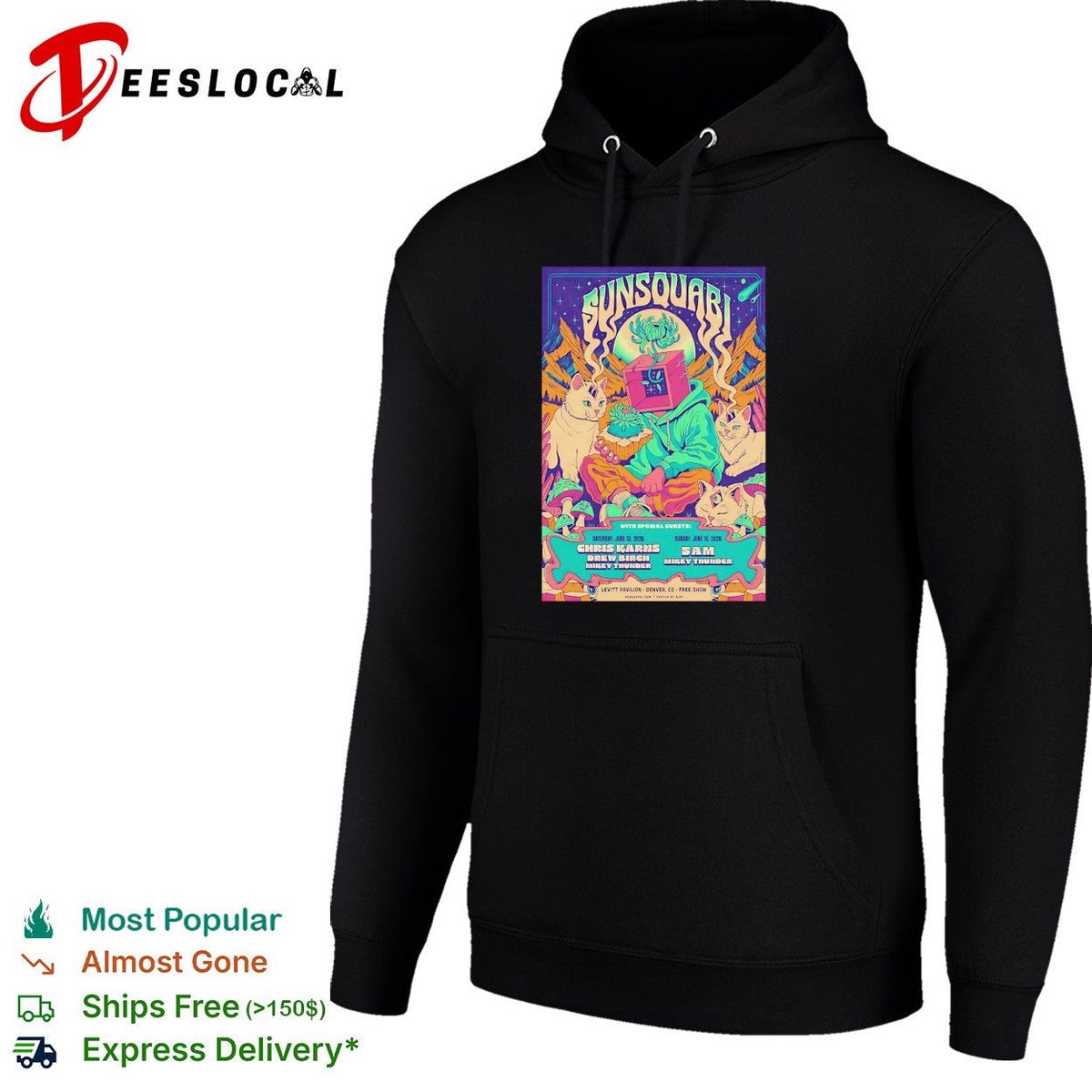 Psychedelic animated creatures neon music festival concert framed poster art shirt Unisex