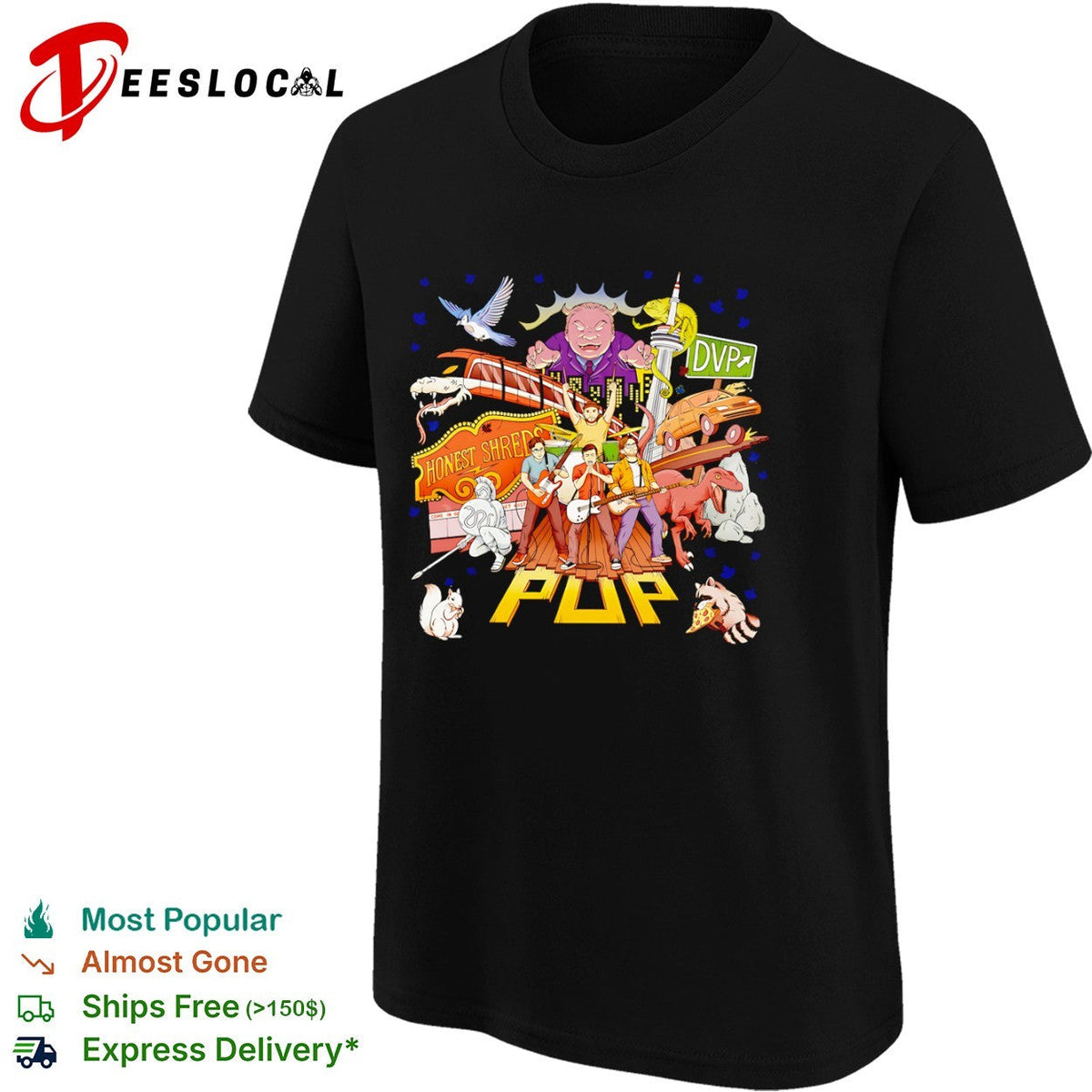 Pup Band Honest Shreds DVP Toronto CN Tower Raptor Squirrel Raccoon Music Shirt Unisex