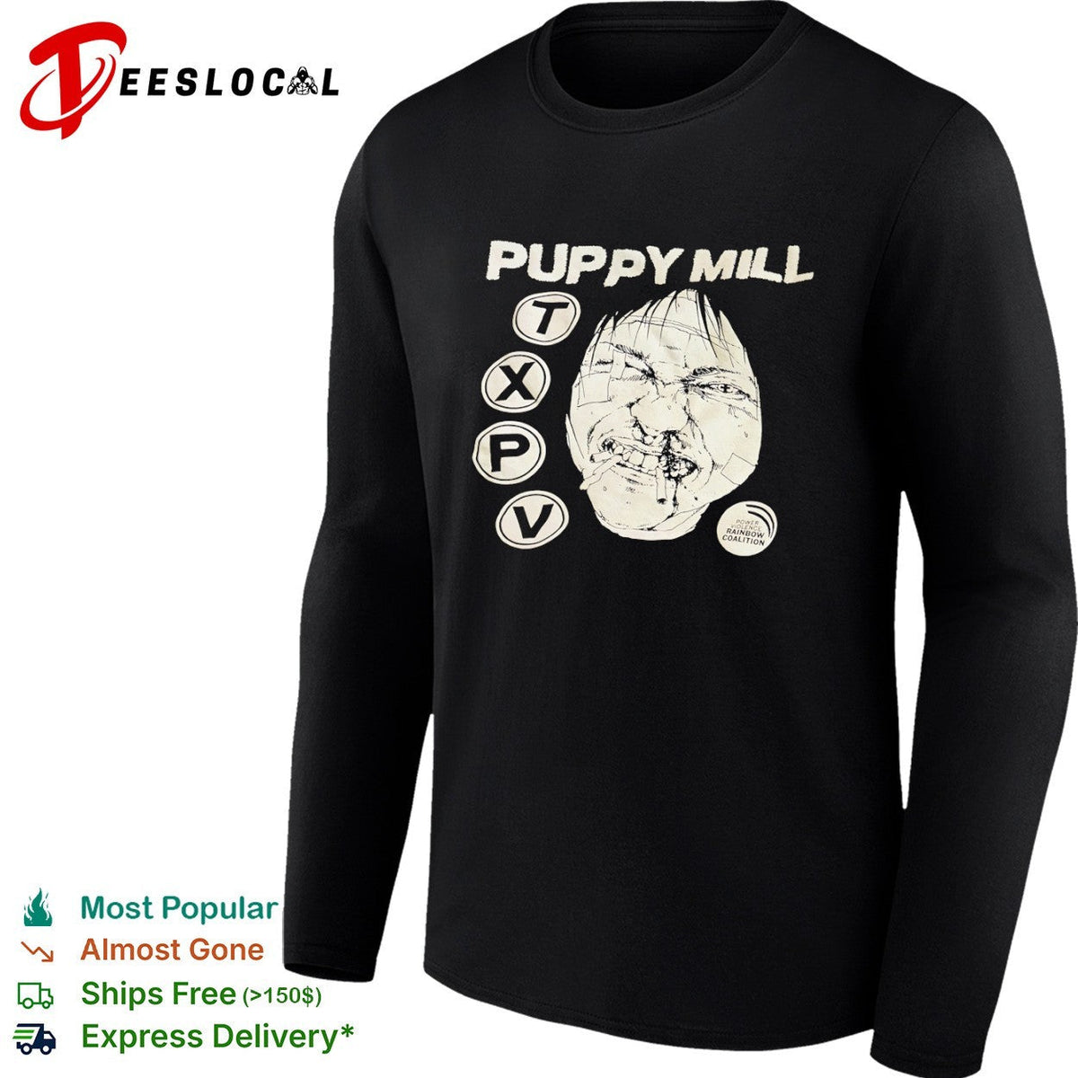 Puppy Mill TXPV Power Violence Rainbow Coalition Face shirt Unisex