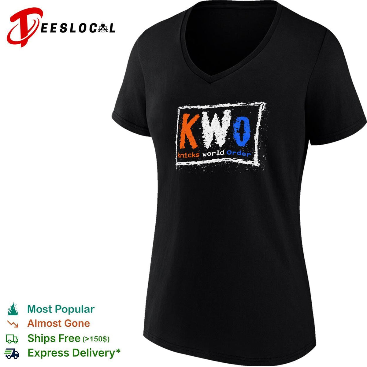 KWO Knicks World Order chalkboard lettering graphic shirt Unisex