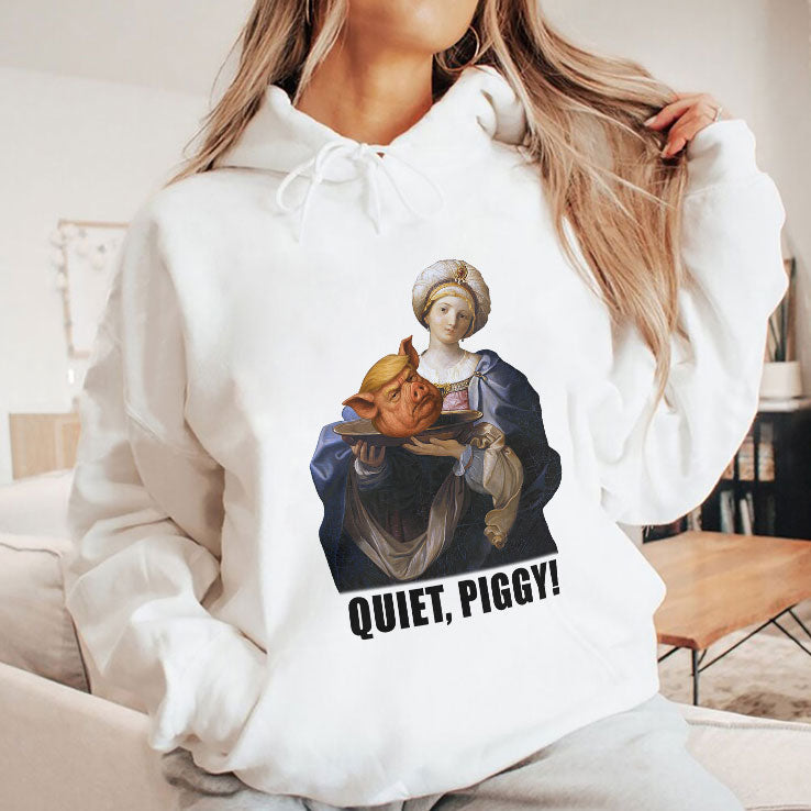 Quiet Piggy Saint Holding Pig Head Anti Trump T Shirt Unisex