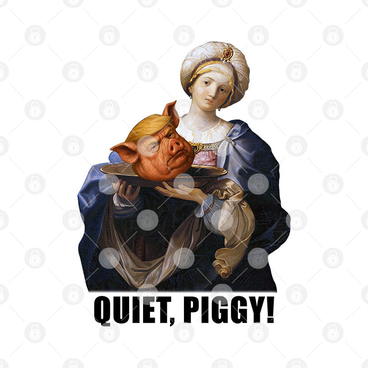Quiet Piggy Saint Holding Pig Head Anti Trump T Shirt Unisex
