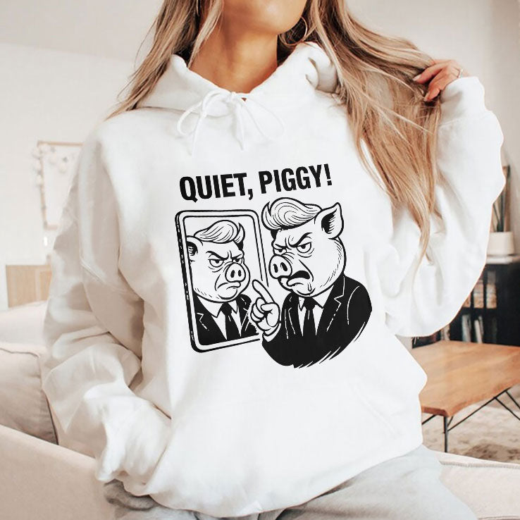 Quiet Piggy Pointing Angrily Anti Trump T Shirt Unisex