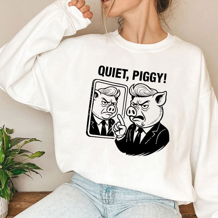 Quiet Piggy Pointing Angrily Anti Trump T Shirt Unisex
