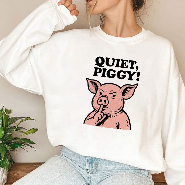 Quiet Piggy Satirical Trump T Shirt Unisex