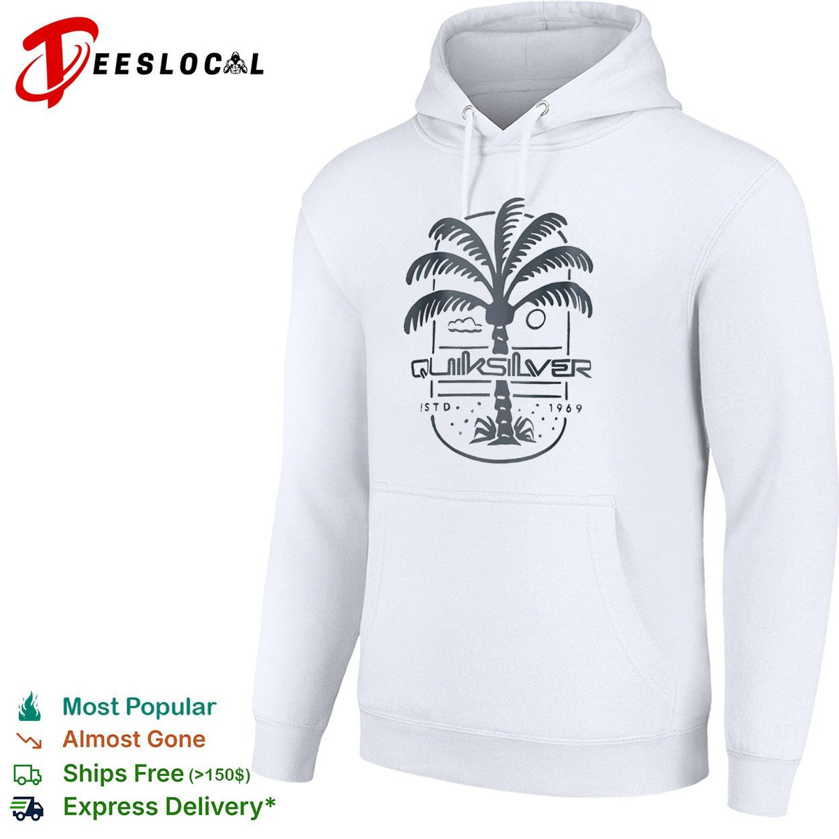 Quiksilver Estd 1969 Palm Tree Logo Beach shirt Unisex