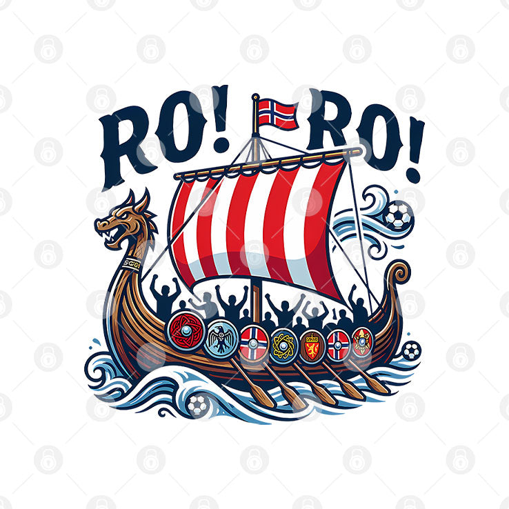 RO! RO! Norway Viking Football T Shirt Unisex