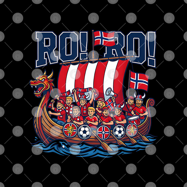 RO RO Norway Viking Ship Soccer T Shirt Unisex
