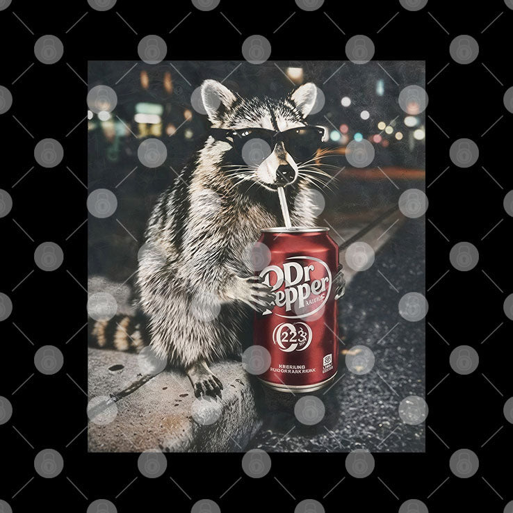 Raccoon Drinking Dr Pepper T Shirt Unisex