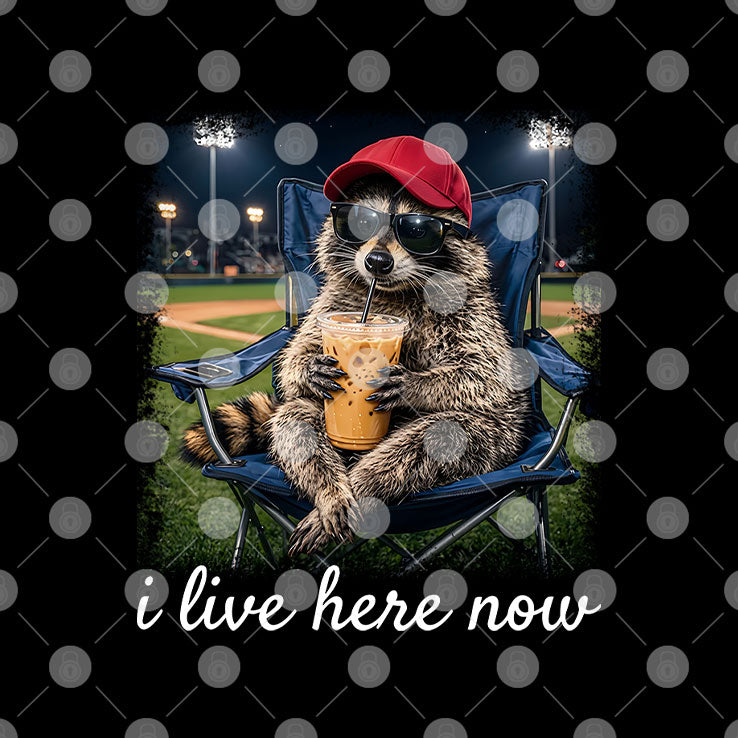 Raccoon I Live Here Now T Shirt Unisex