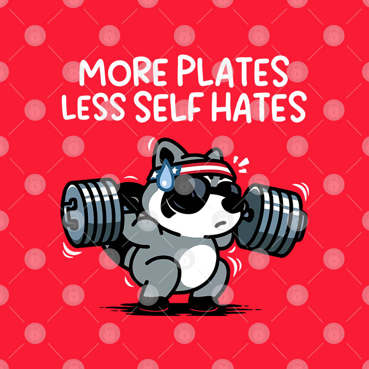 Raccoon More Plates Less Self Hates T Shirt Unisex