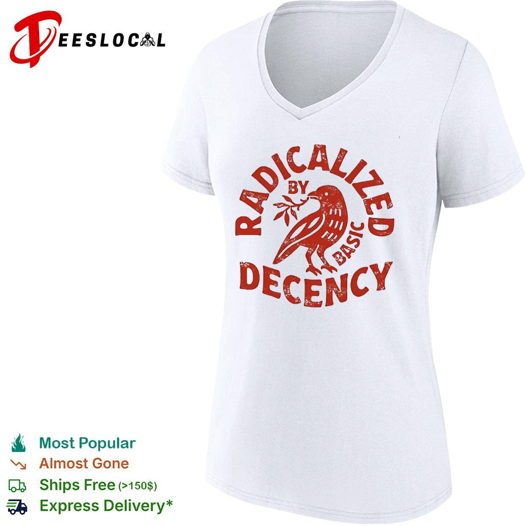 Radicalized by basic decency red bird shirt Unisex