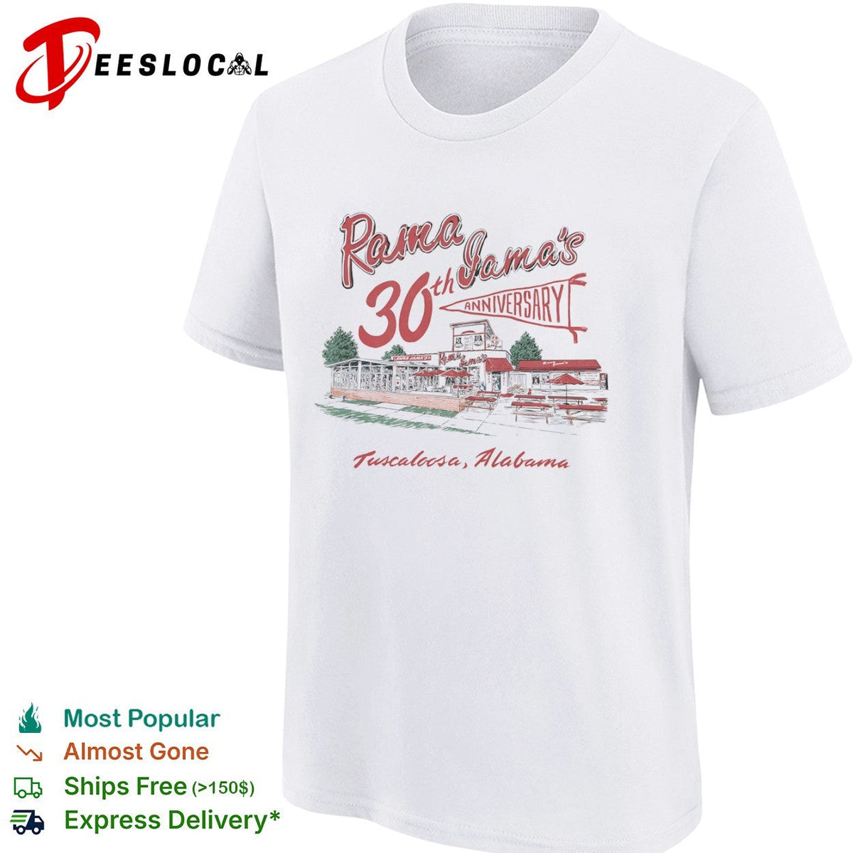 Rama Jama’s 30th Anniversary Tuscaloosa Alabama restaurant drawing shirt Unisex