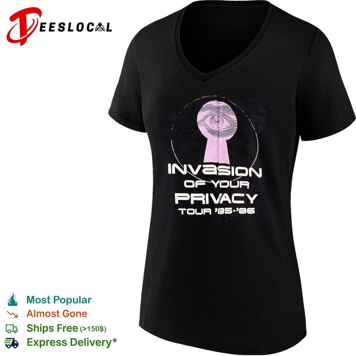 Ratt Invasion of Your Privacy Tour 85 86 eye keyhole shirt Unisex