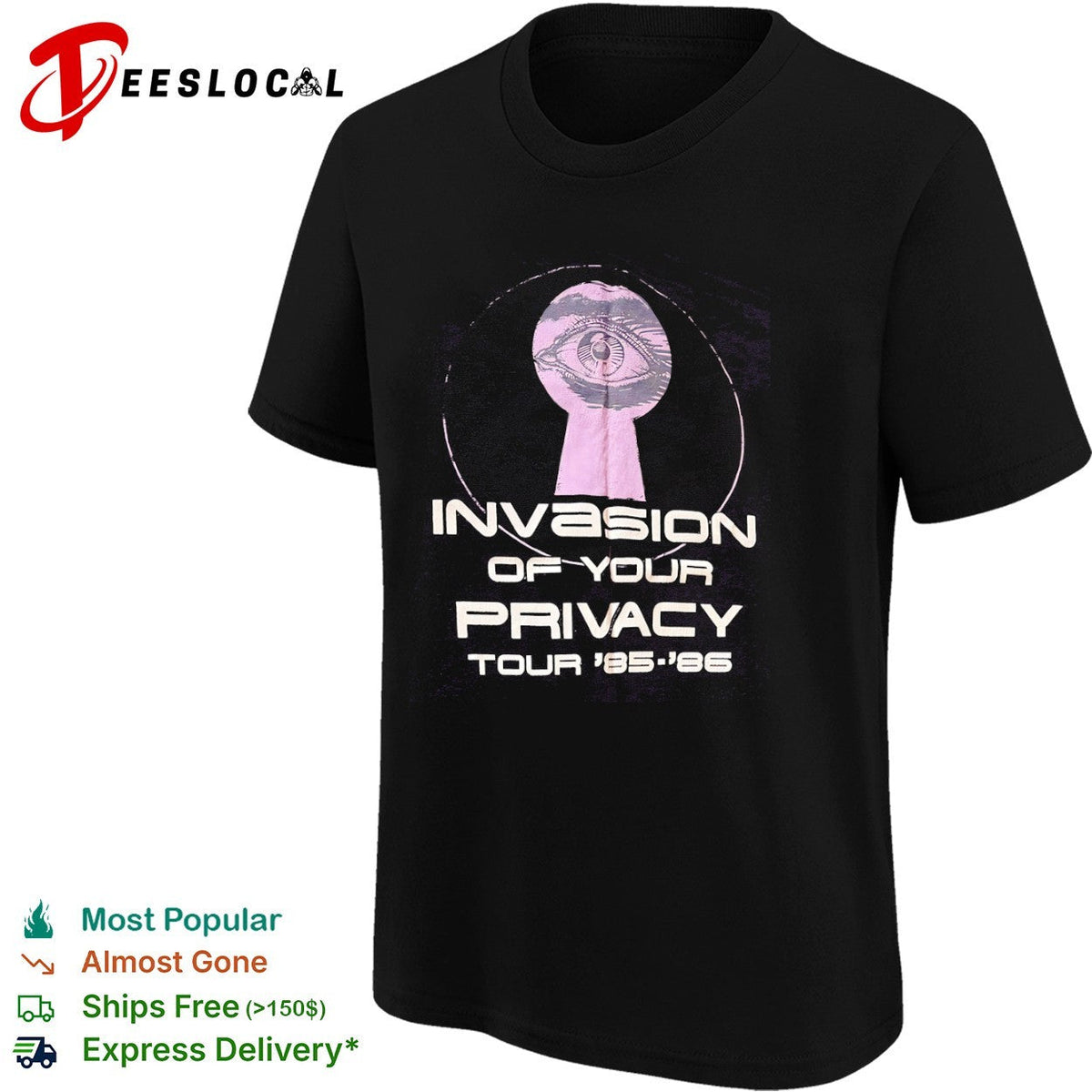 Ratt Invasion of Your Privacy Tour 85 86 eye keyhole shirt Unisex