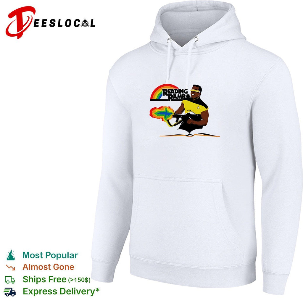 Reading Rambo book rainbow brain blast shirt Unisex