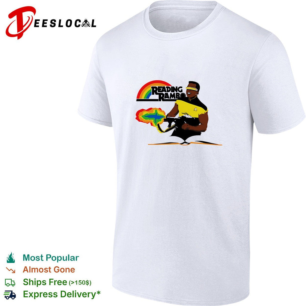 Reading Rambo book rainbow brain blast shirt Unisex