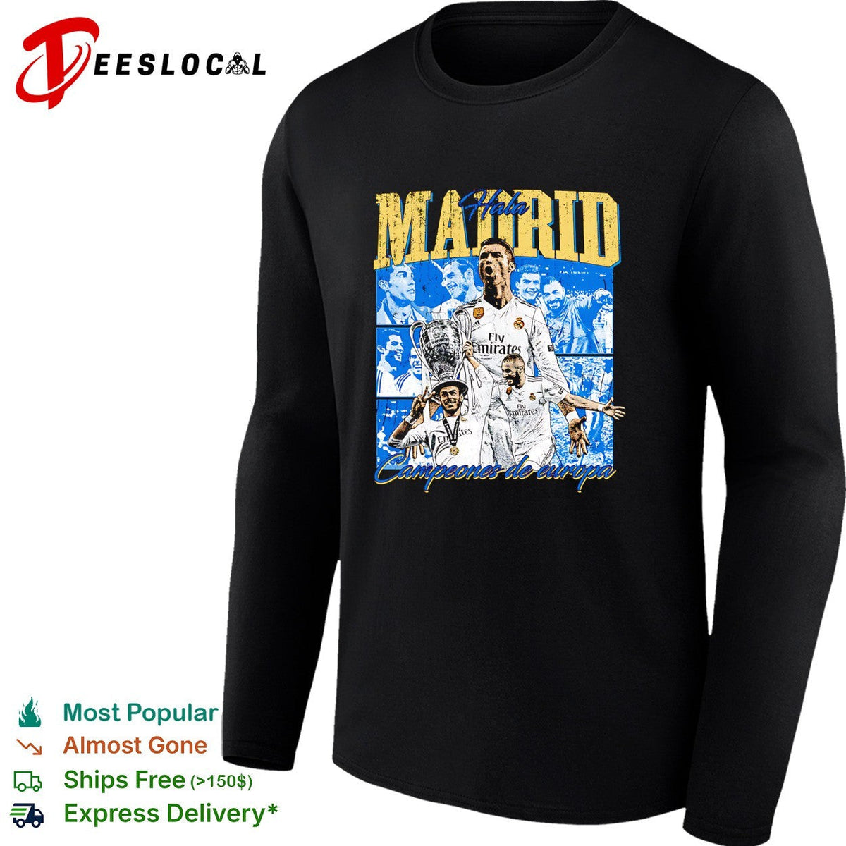 Real Madrid campeones de Europa Ronaldo Benzema portrait shirt Unisex