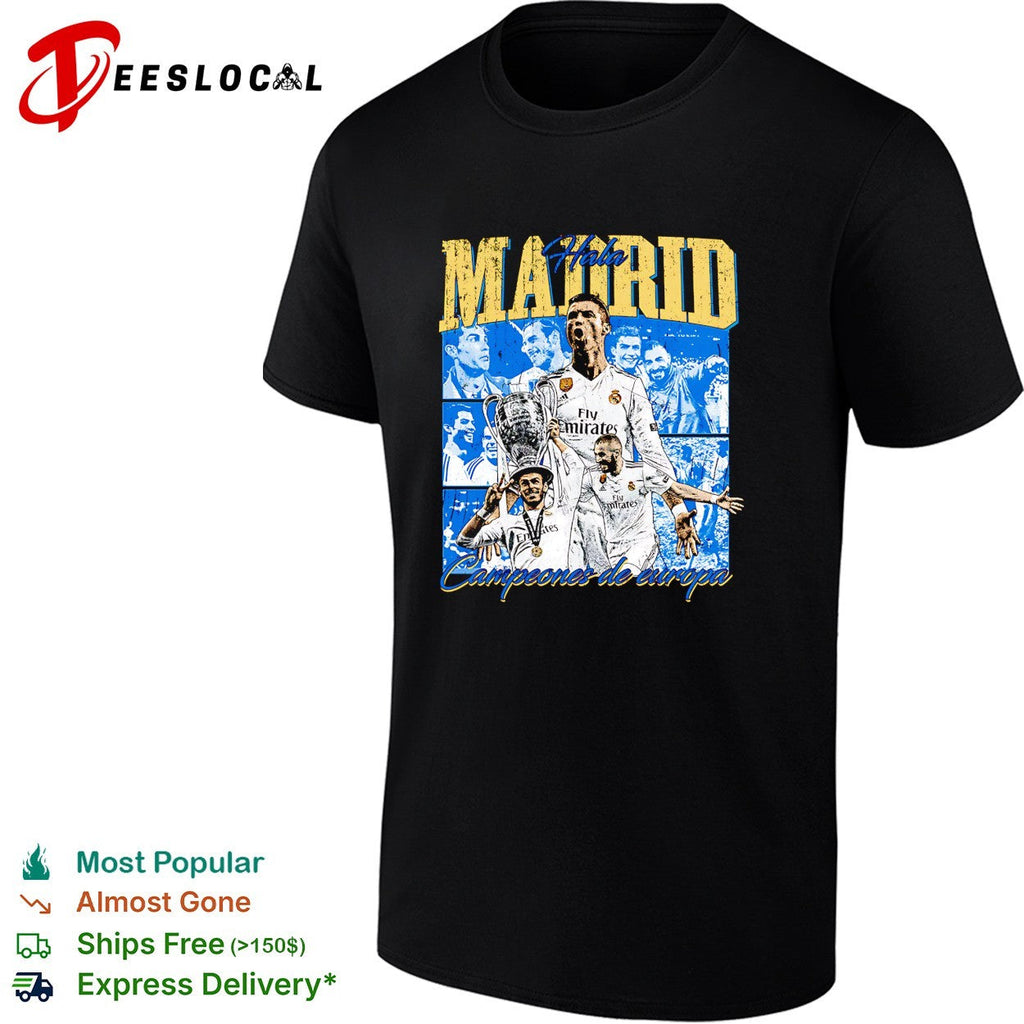 Real Madrid campeones de Europa Ronaldo Benzema portrait shirt Unisex