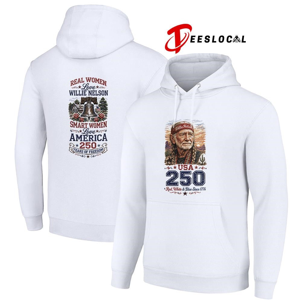 Real women love Willie Nelson smart women love America 250 years of freedom shirt Unisex