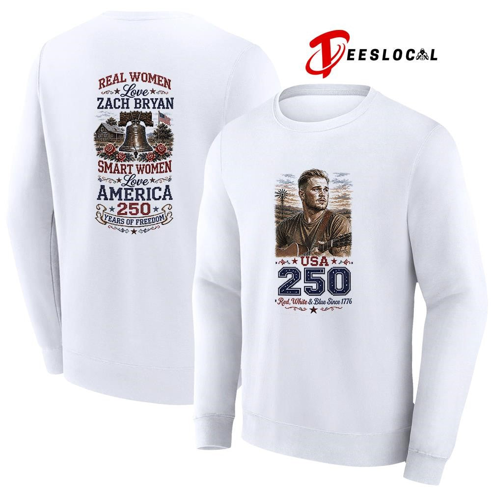 Real women love Zach Bryan smart women love America 250 years of freedom shirt Unisex